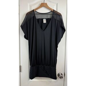 Carmen Marc Valvo Swimwear Women's Black V-Neck Cover Up Size XS / S